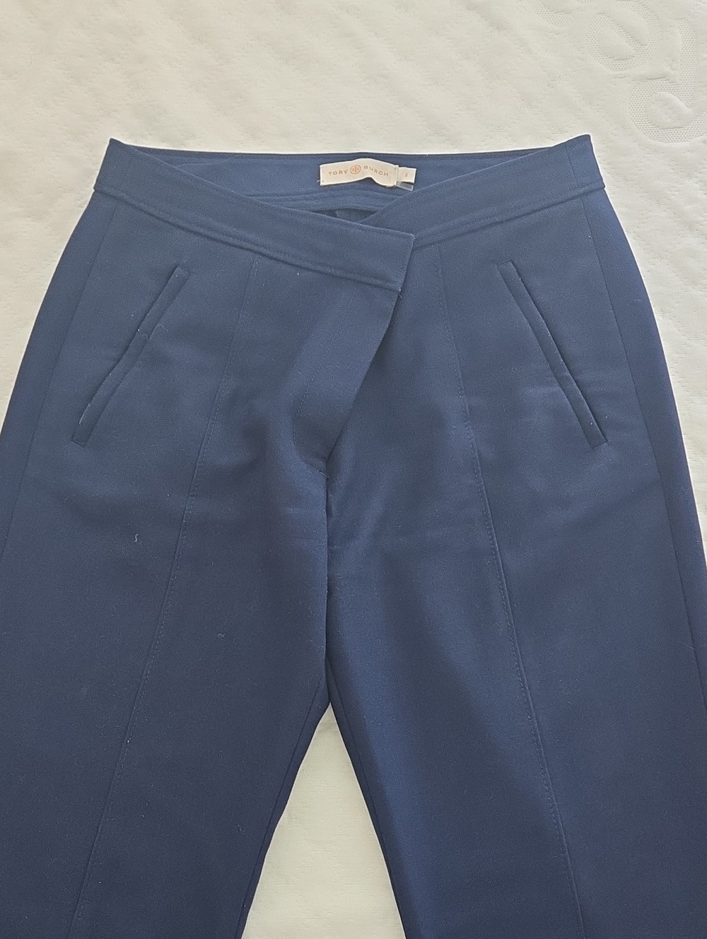Tory Burch Navy Tailored Ponte Pants Sz 2